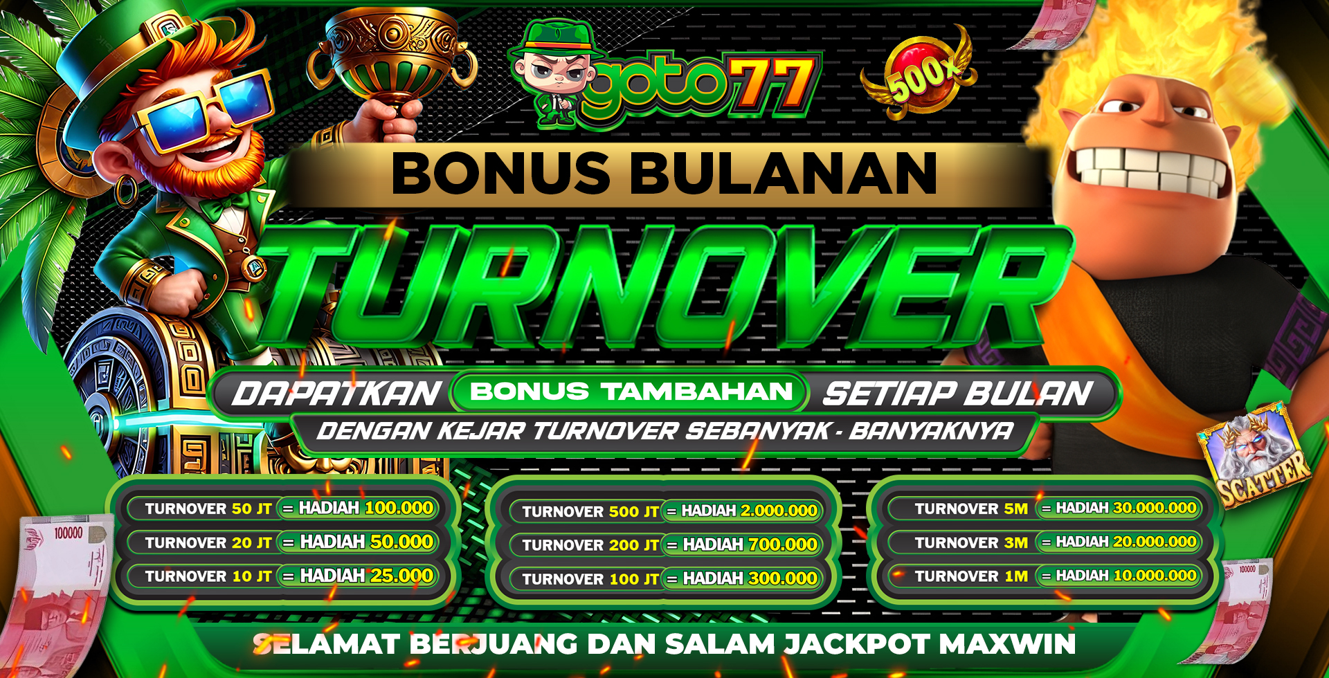BONUS TURN OVER SLOT JUNI